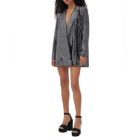 Oversized Metallic Sequin Blazer - Picture 6 of 9